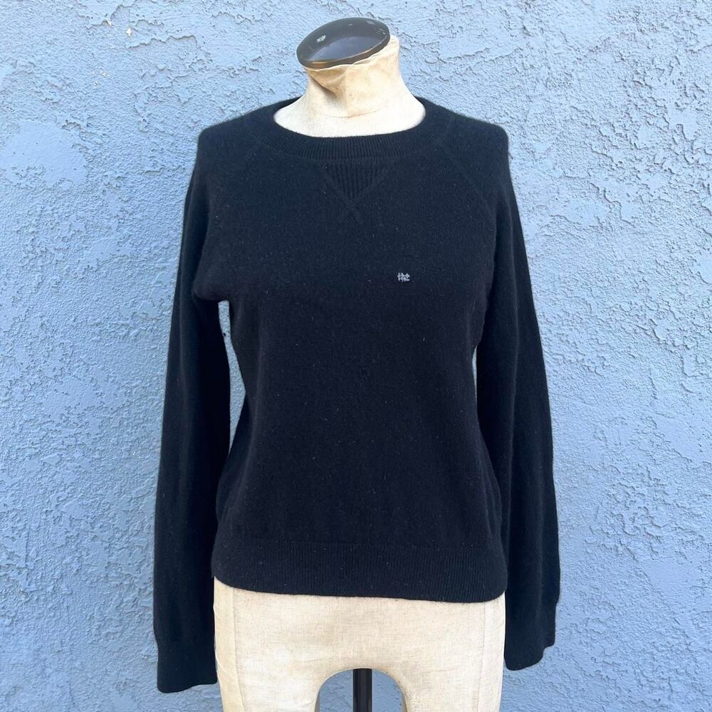 Quince Black Cashemere Sweater Upcycled mended